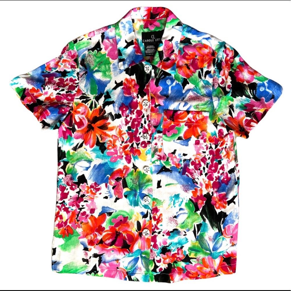 Carol Little Vintage Tropical Floral Top